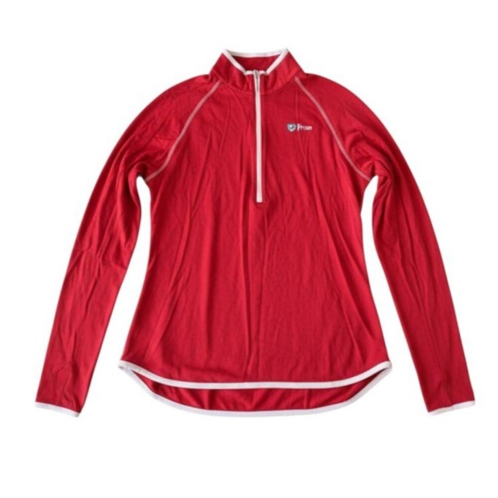Peter Millar Perth Penn UPenn Women's Medium Red White Striped Quarter Zip
